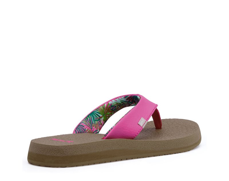 Sanuk Yoga Mat Cushioned Women's Flip Flops Pink | Canada 56OKI